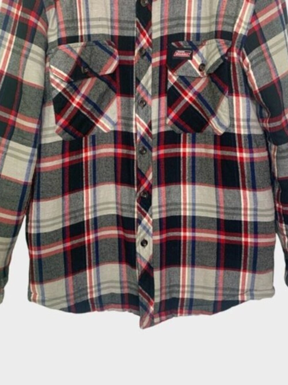 Dickies Plaid Quilted Shirt Jacket Shacket - Picture 3 of 6